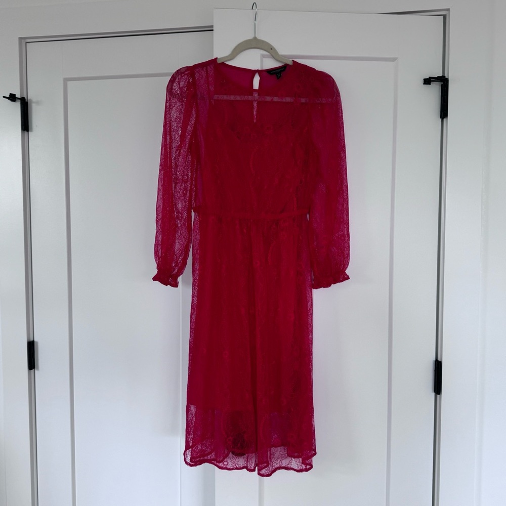 Banana Republic Red Bishop Sleeve Sundress